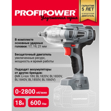 Гайковерт ProfiPower DWDTW-18V-2