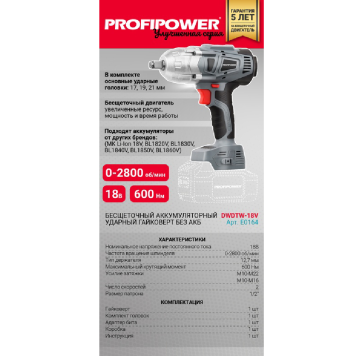 Гайковерт ProfiPower DWDTW-18V-4