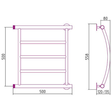 Стилье Минор 0602 Полотенцесушитель водяной 50x50h, цвет без покрытия 00602-5050-2