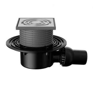 Трап Fachmann 122 x 122 мм T 310.0 SNsP сухой сифон горизонтальный выпуск 50/75/110 нержавеющая сталь