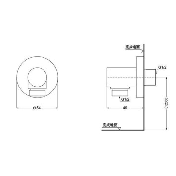 TOTO Showers Подключение для шланга, 54x49x54мм, цвет: хром-1