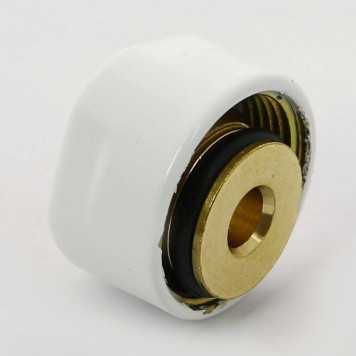 Соединитель Carlo Poletti для м/п трубы 16х2 с цилиндрической гайкой цвет белый-2