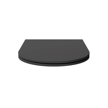 Alice Hide Сиденье с крышкой для унитаза Round, тонкое, с микролифтом, цвет: чёрный матовый/хром. MC3108S-3