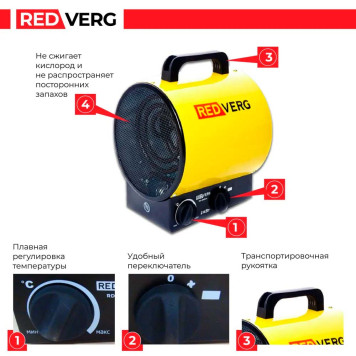 Воздухонагреватель электрический REDVERG RD-EHR2A-8