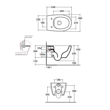 Globo 4all Комплект унитаз подвесной 36х54см., с сиденьем, цвет: белый. MDS03KBI-2
