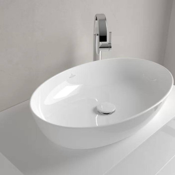 VilleroyBoch Artis Раковина 61х42х12.5см., накладная, без отв., без перелива, TitanCeram, цвет: альпийский белый. 41986101-8