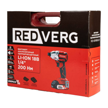 Винтоверт аккумуляторный ударный бесщеточный REDVERG RD-IDR18BLK/U-12