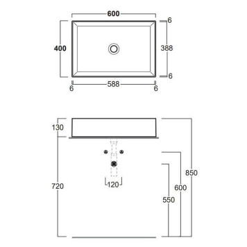 Simas Agile Раковина 60х40 см, без отв., на столешницу, без перелива, цвет: белый матовый-2