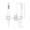 Gessi Anello Душевой комплект с держателем, подводом воды, ручным душем и шлангом 150см., цвет: Black Metal Brushed PVD. 63329#707
