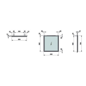 Laufen Frame 25 Зеркало 650х700х25 мм, с алюминиевой рамкой, без подсветки-1