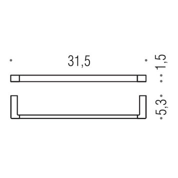 Colombo MiniQ Полотенцедержатель 31,5см, цвет: графит матовый. B5009.GM-2