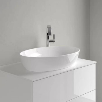 VilleroyBoch Artis Раковина 61х42х12.5см., накладная, без отв., без перелива, TitanCeram, цвет: альпийский белый. 41986101-5