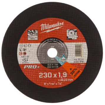 Круг отрезной Milwaukee SCS 41/230х1,9 PRO (490)