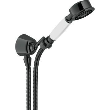 AD143/7FLP душевой набор с шланговым подсоединением, глянцевый черный AD143/7FLP
