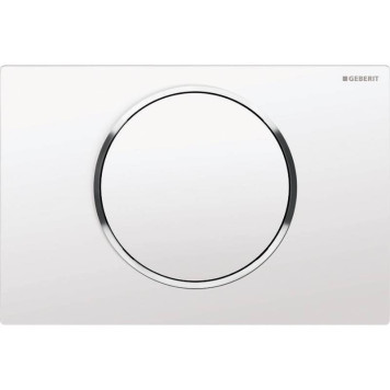 115.758.KJ.5 Смывная клавиша Geberit Sigma10 смыв/стоп к 111.300/350/361/362/380/390/796, белые/глянцевый хром 115.758.KJ.5