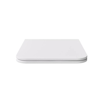 Alice Hide Сиденье с крышкой для унитаза Square, тонкое, с микролифтом, цвет: белый глянцевый/хром. MC3101SQS-3