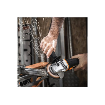 Угловая шлифмашина аккумуляторная WORX WX800,20В, 115 мм, 2*2,0Ач, кейс-11