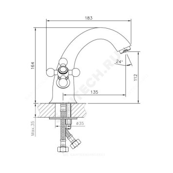 Смес/умыв к/затв лит/изл Haiba HB1019-4-1