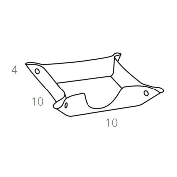 ADJ Подставка для бумажных блоков 10x10x4см., натуральная кожа, цвет: коньяк/бордо-2