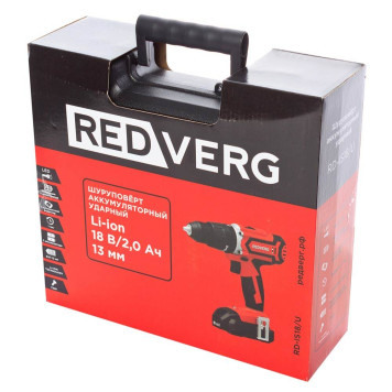 Шуруповерт аккумуляторный ударный REDVERG RD-IS18/U-10