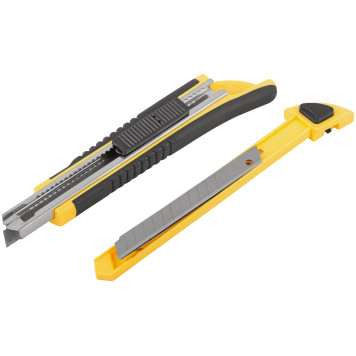 Нож технический 9 мм усиленный прорезиненный, кассета 3 лезвия-6