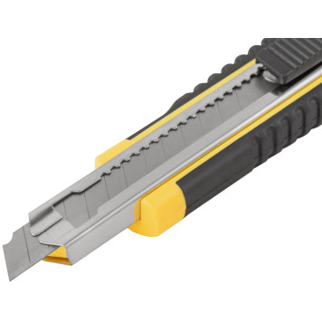 Нож технический 9 мм усиленный прорезиненный, кассета 3 лезвия-5