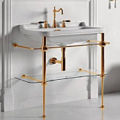 Kerasan Waldorf Консоль с раковиной и зеркалом 80х55см, на 1 отв., напольная, цвета консоли: oro. 4141K1bi/cr*1,  9197K2,  811391oro