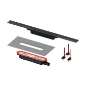 TECEdrainprofile Профиль для душа, 100см., с комплектом для монтажа, PVD Brushed stainless steel/черный. 641025