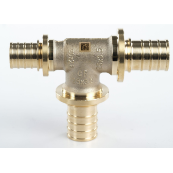 Тройник, 25, 25, 16, DZR латунь (MX), с уменьшенным торцевым проходом