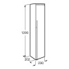 Roca Aneto Шкаф колонна 23x20x120см, DX, цвет: белый/черный матовый. 7.8574.6.780.6