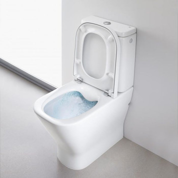 Roca The Gap Square Унитаз моноблок 36x60см, безободковый, универсальный выпуск, цвет: белый. 7.3427.3.700.H, 7.3417.3.000.0-1