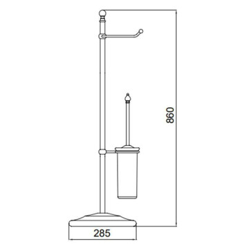 Sbordoni Piantane Стойка напольная 86см., с ёршиком и держателем для бумаги, цвет: матовая бронза-2