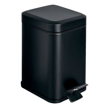 Colombo Black White Ведро с крышкой и педалью, 3л, цвет: чёрный матовый