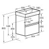 Roca Oleta Тумба подвесная 60х37х54см, с 2 ящиками, цвет: белый. A857639806