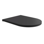 Alice Hide Сиденье с крышкой для унитаза Round, тонкое, с микролифтом, цвет: чёрный матовый/хром. MC3108S