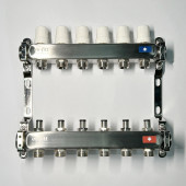 Колл.группа 1 х 6 вых 3/4 с балансировочными и термостатическими вентилями без конц, нерж. cталь