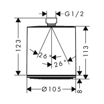 24130670 HG Pulsify верхний душ 105 матовый черный 24130670-1