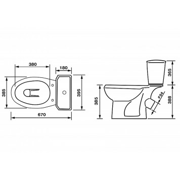 43301110202 Унитаз-компактЭлиссаСтандарт, нижний/боковой подвод воды, косой выпуск(старый арт. 43301130202) 43301110202-4