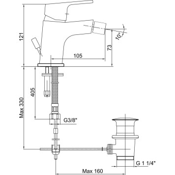 102110195C1EX TIERA смеситель для биде матовый черный 102110195C1EX-1