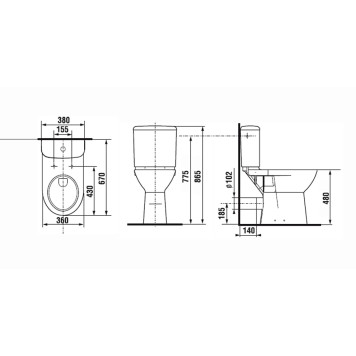 ZRU9307684 ACCESS чаша унитаза напольная, 48 см. (ПРОДАЖА ТОЛЬКО С БАЧКОМ) ZRU9307684-4