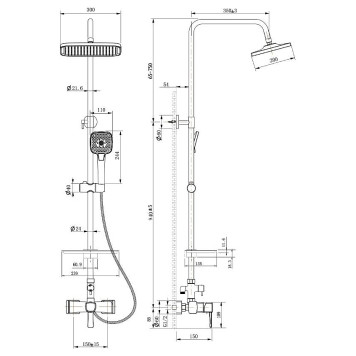 LM0560CEVITTAСмеситель для душа с верхней душевой лейкойТропический дождь хром LM0560C-1