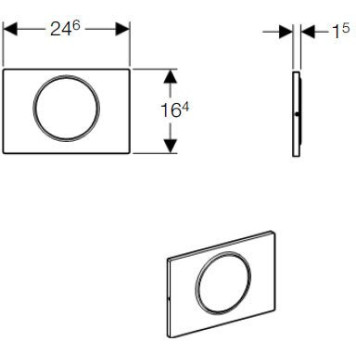 115.758.KK.5 Смывная клавиша Geberit Sigma10 смыв/стоп к 111.300/350/361/362/380/390/796, белые/позолота 115.758.KK.5-1