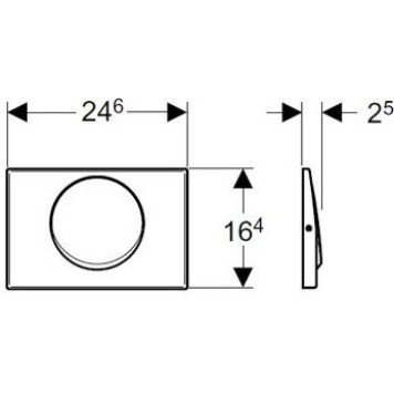 115.751.00.1 Смывная клавиша Geberit Mambo смыв/стоп к111.300, с креплением на винтах, сатинированный нержавеющая сталь 115.751.00.1-1