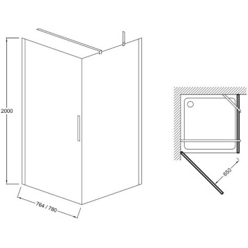 CONTRA E22T81-GA Дверь на петлях 80 см, серебро E22T81-GA-1