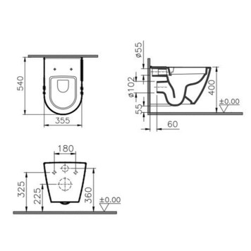 7551B003-0075 Подвесной безободковый SmoothFlush унитазSanibelle (НУЖНА КРЫШКА 801-003-019) 7551B003-0075-1