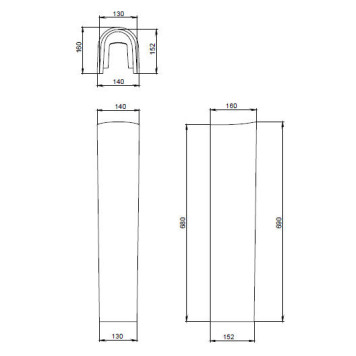 136053S0000B0 Пьедестал Визит белый 1.3605.3.S00.00B.0-1