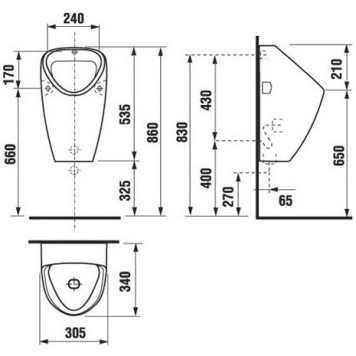 GOLEM 4306.0.000.000.1 писсуар с внутренним подводом 4306.0.000.000.1-1