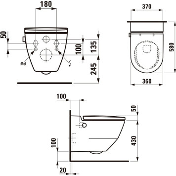 8.2060.1.400.000.1 CLEANET NAVIA Подвесной унитаз-биде, безободковый rimless 8.2060.1.400.000.1-11