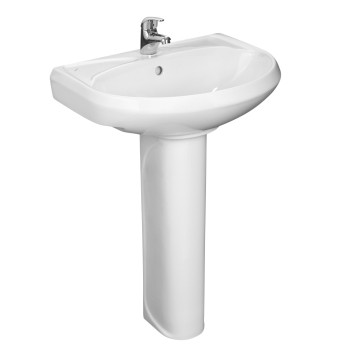 131118S0011B0 Умывальник Вест с переливом белый (требуются кронштейны 1.8937.0.S99.980.5) 470х575 1.3111.8.S00.11B.0-1