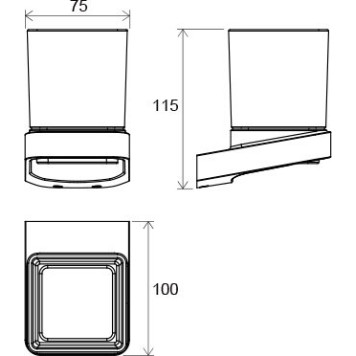 Держатель со стаканом (стекло) TD 210.00 X07P321-2